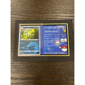 Glaceon Pokemon Card with an authentic piece of fine silver